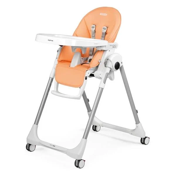 Стільчик для годування Peg-Perego Prima Pappa Follow Me 75,5х55,5х104,5 см метал, пластик, екошкіра персиковий