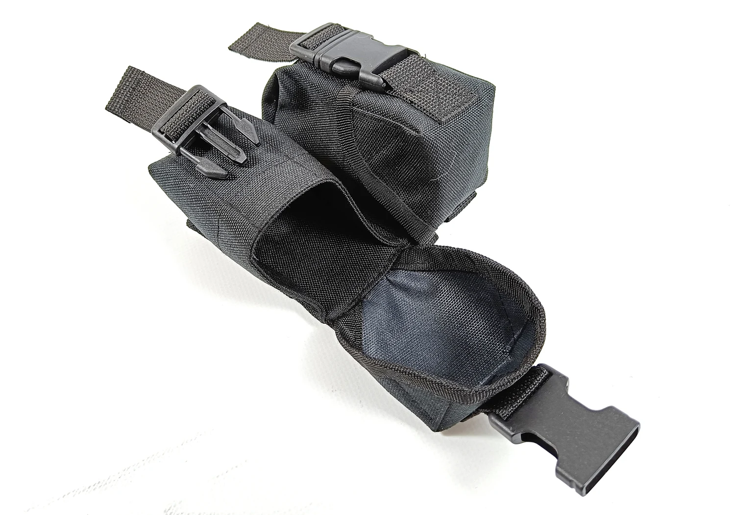 Подсумок гранатний подвійний MOLLE чорний Cordura 1050 60x50x100 мм