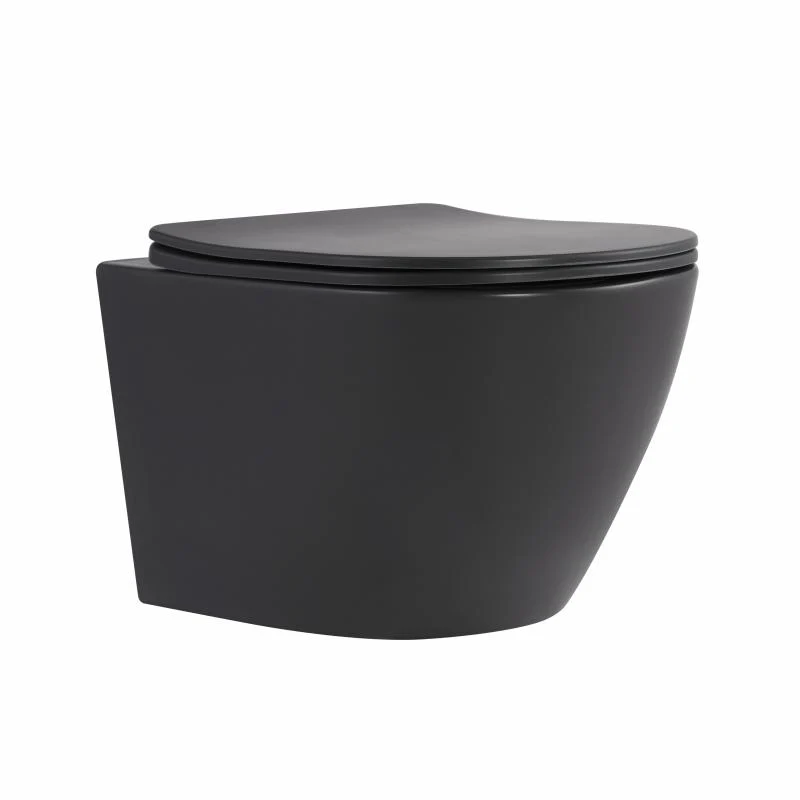 Унітаз підвісний Qtap Robin Ultra Quiet 520x365x340 мм Дюропласт Anthracite Soft-close Quick Release