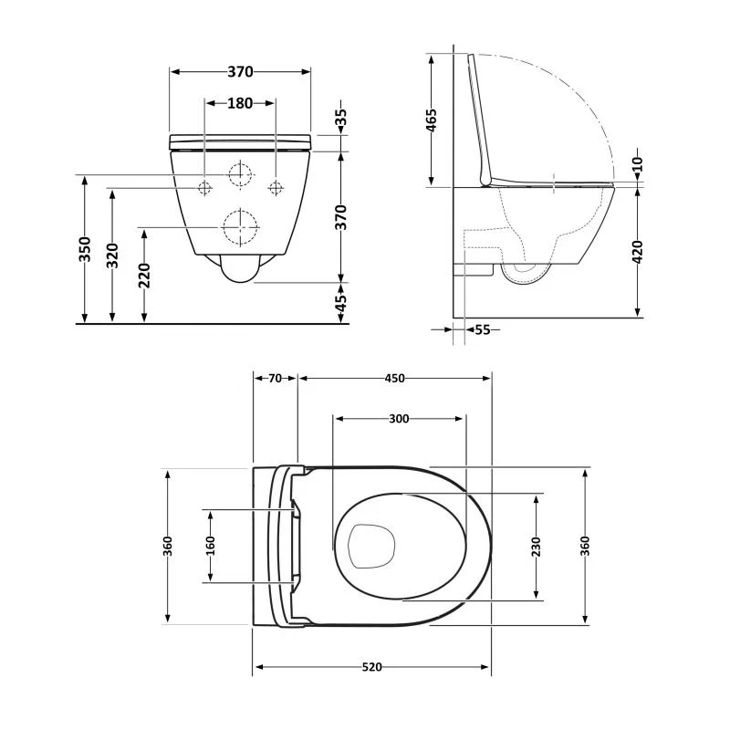 Унітаз підвісний Qtap Robin Ultra Quiet 520x365x340 мм Дюропласт Anthracite Soft-close Quick Release