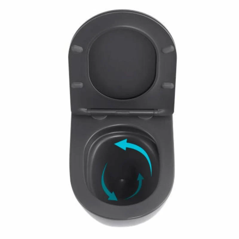 Унітаз підвісний Qtap Robin Ultra Quiet 520x365x340 мм Дюропласт Anthracite Soft-close Quick Release