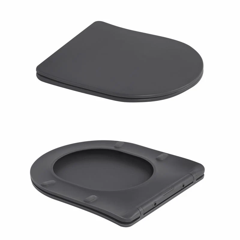 Унітаз підвісний Qtap Robin Ultra Quiet 520x365x340 мм Дюропласт Anthracite Soft-close Quick Release