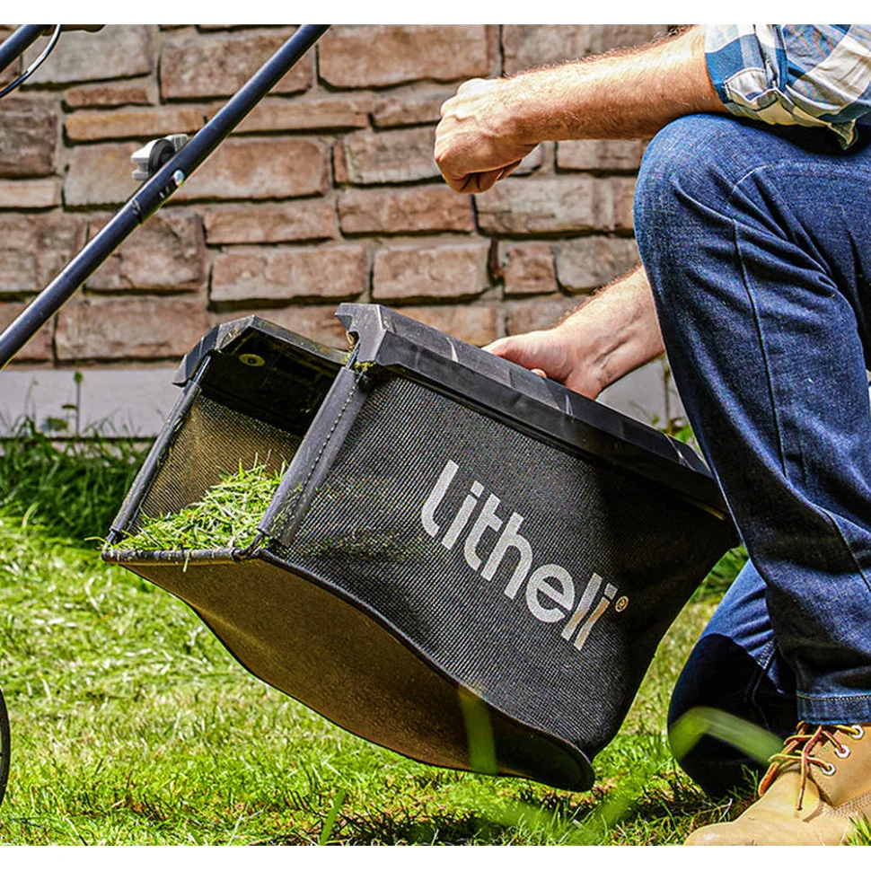 Акумуляторна газонокосарка Litheli 20 В 3400 об/хв 30 л 11 кг з живленням від павербанка