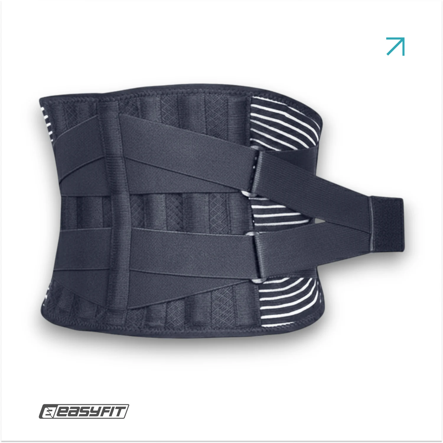Пояс для спини EasyFit 4 ребра жорсткості неопрен L чорний