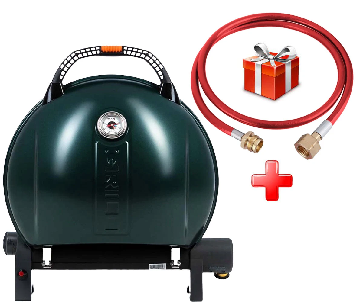 Портативний газовий гриль O-GRILL 900 58,5х27,6х56,7 см металевий зелений
