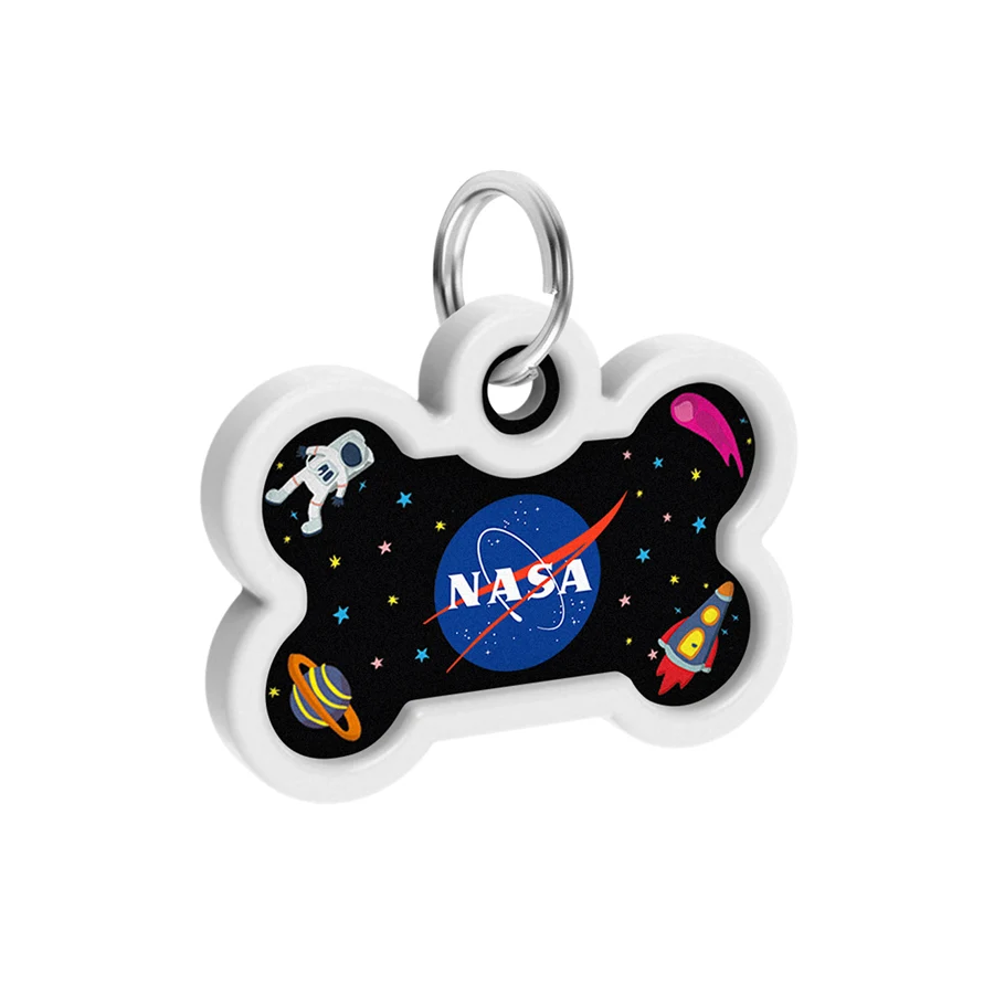 Адресник для собак і котів WAUDOG Smart ID QR паспорт NASA 40х28 мм металевий