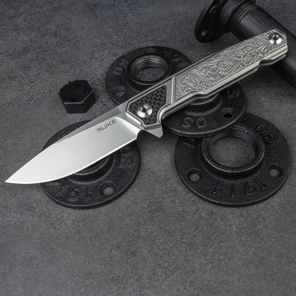 Складаний ніж Ruike P875-SZ 8,9 см 14C28N сталь 420 сірий
