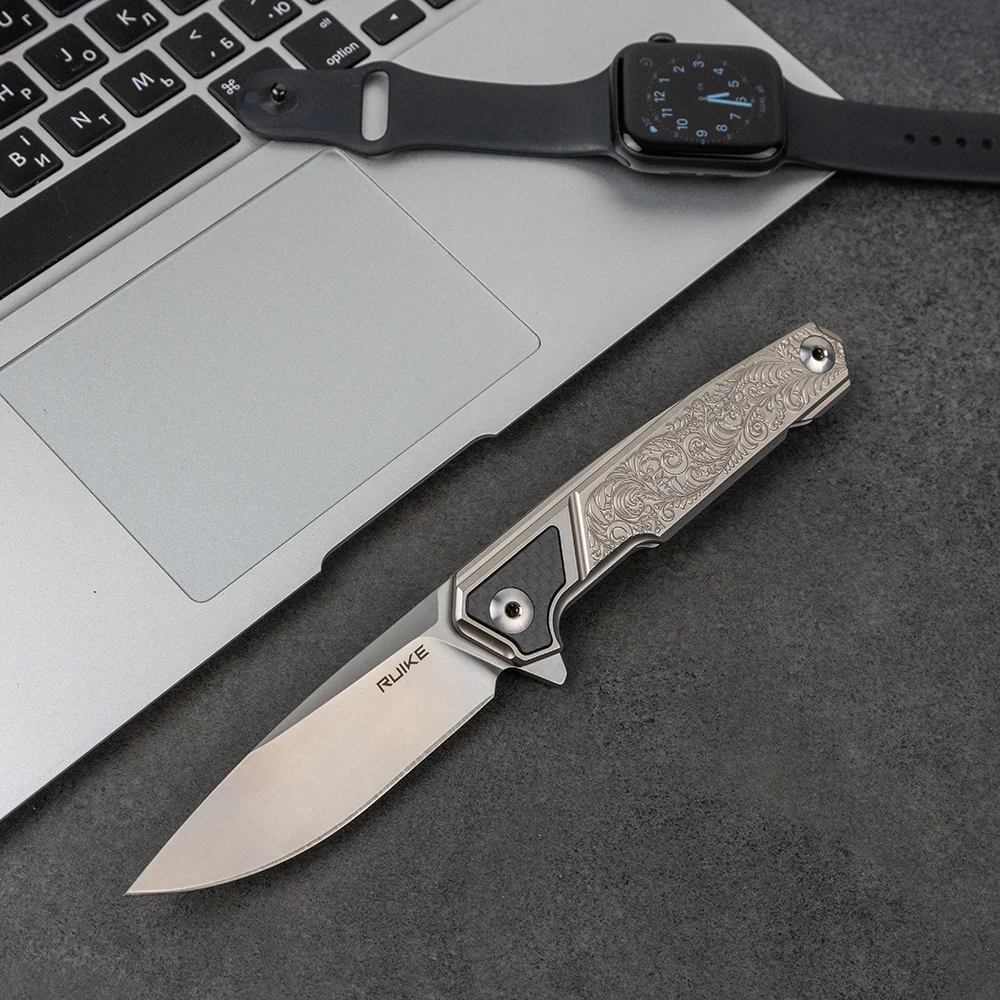 Складаний ніж Ruike P875-SZ 8,9 см 14C28N сталь 420 сірий