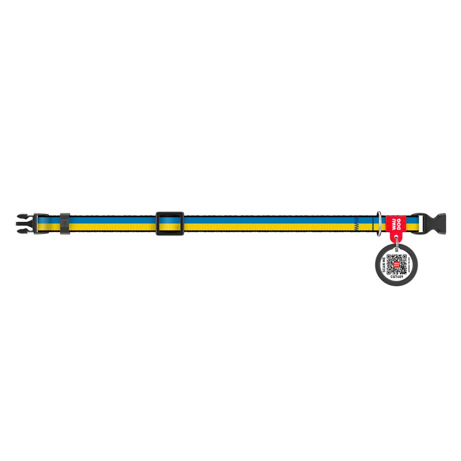 Нашийник WAUDOG Nylon XS 10 мм 20-30 см Нейлон Colors of freedom з QR паспортом