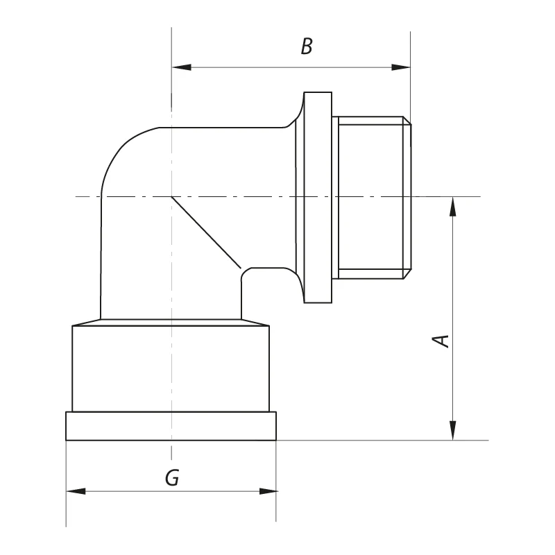 Кут НВ Koer KF.L06MF 1/2'' латунь внутрішня-зовнішня різьба