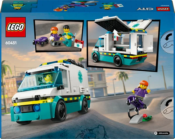 Конструктор LEGO City Швидка допомога 184 деталі Пластик Різнобарвний