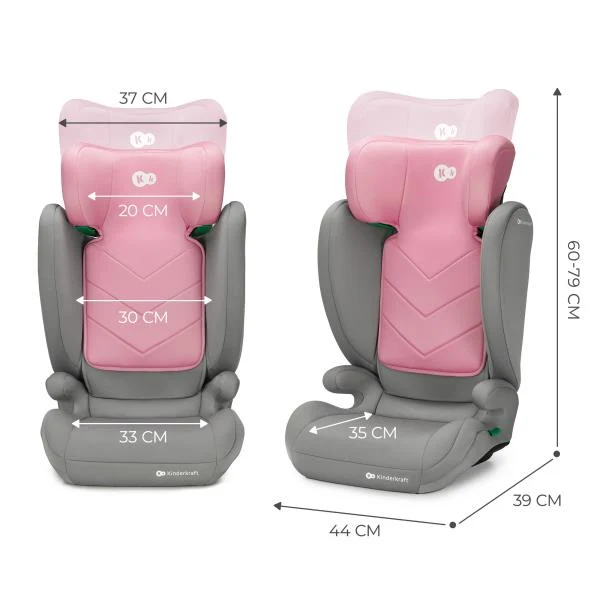 Автокрісло Kinderkraft i-Spark 9-36 кг текстиль рожевий