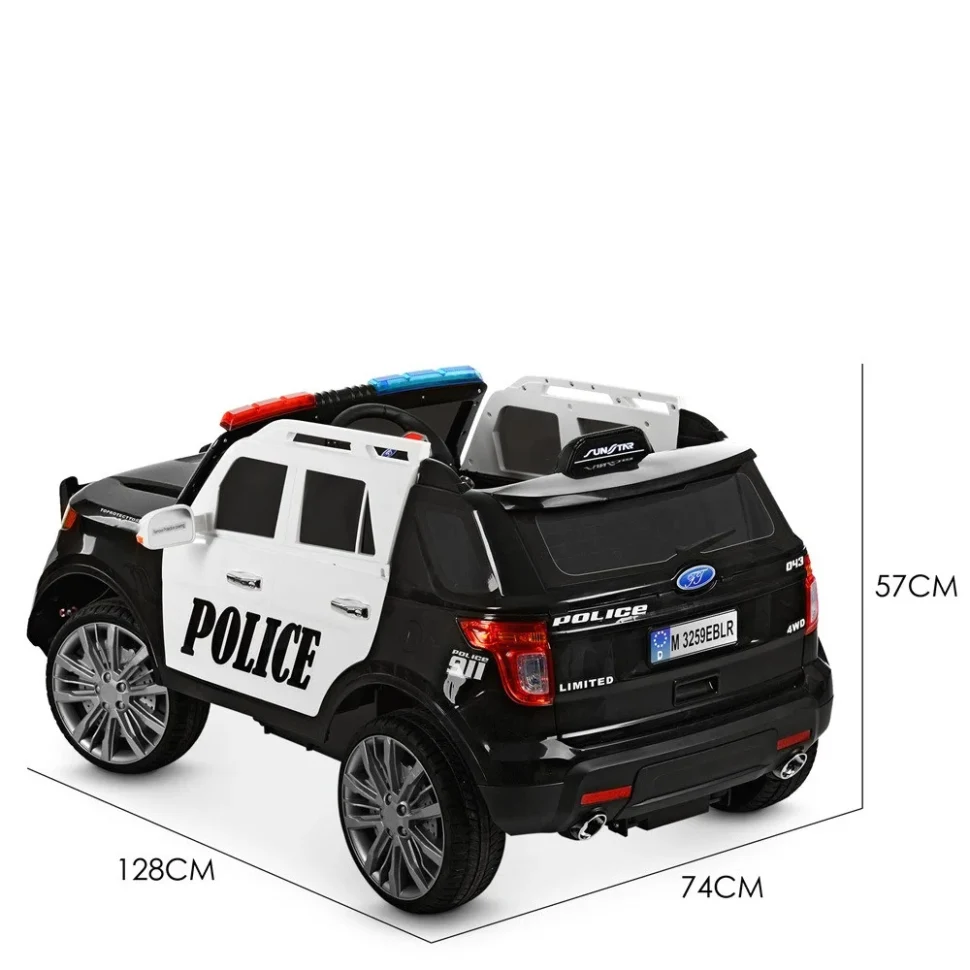 Дитячий електромобіль Джип Bambi M 3259EBLR-1-2 128x64x57 см шкіра чорно-білий