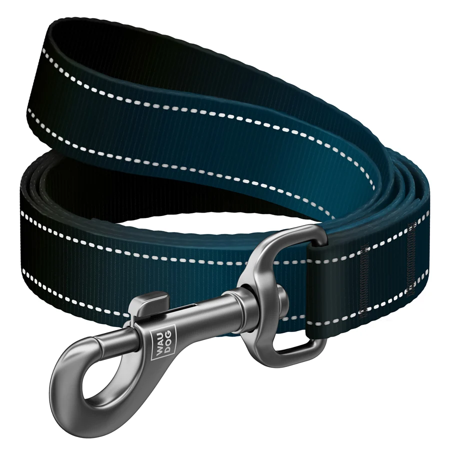 Повідець для собак WAUDOG Nylon Mono світловідбивний 15 мм x 300 см нейлоновий чорний