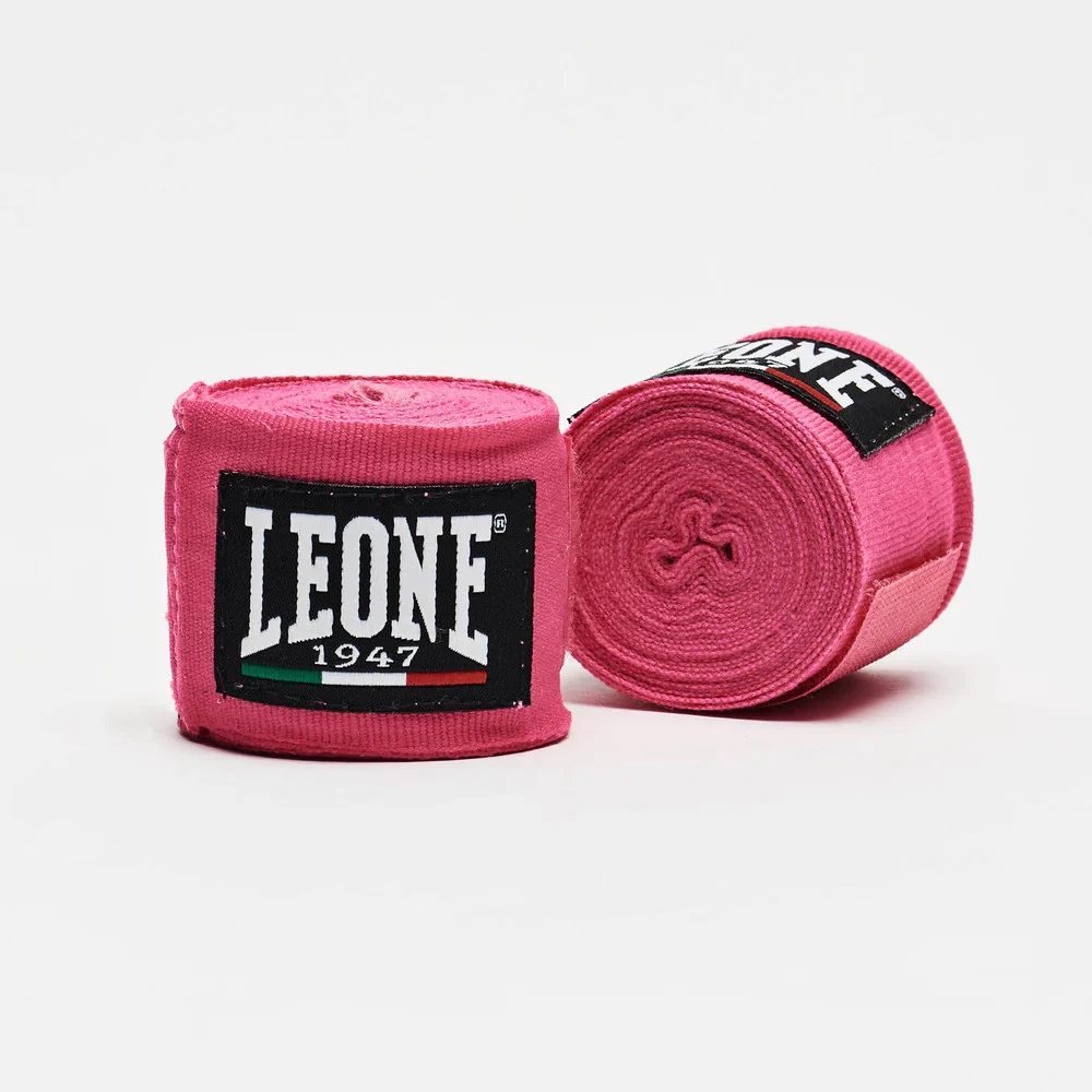 Боксерские бинты Leone AB705 эластичные 2,5 м хлопок нейлон розовые