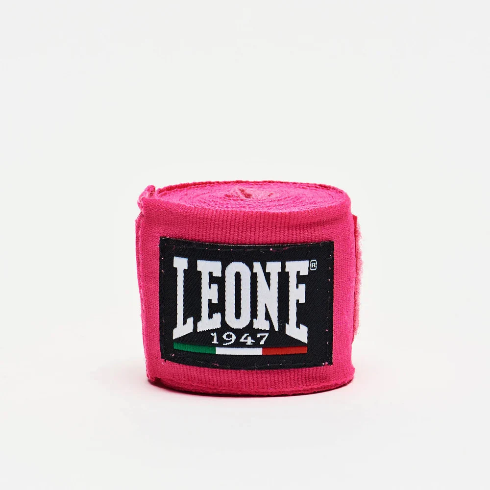 Боксерские бинты Leone AB705 эластичные 2,5 м хлопок нейлон розовые