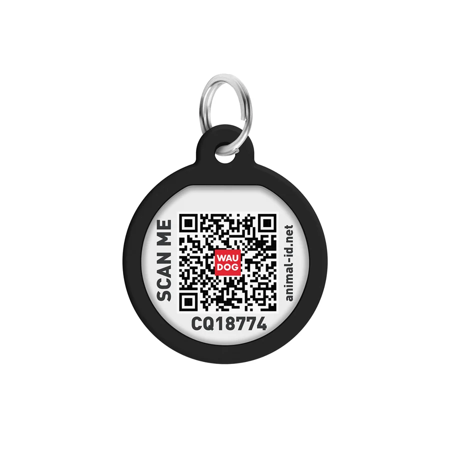 Адресник WAUDOG Smart ID з QR паспортом металевий Д 25 мм Леопард