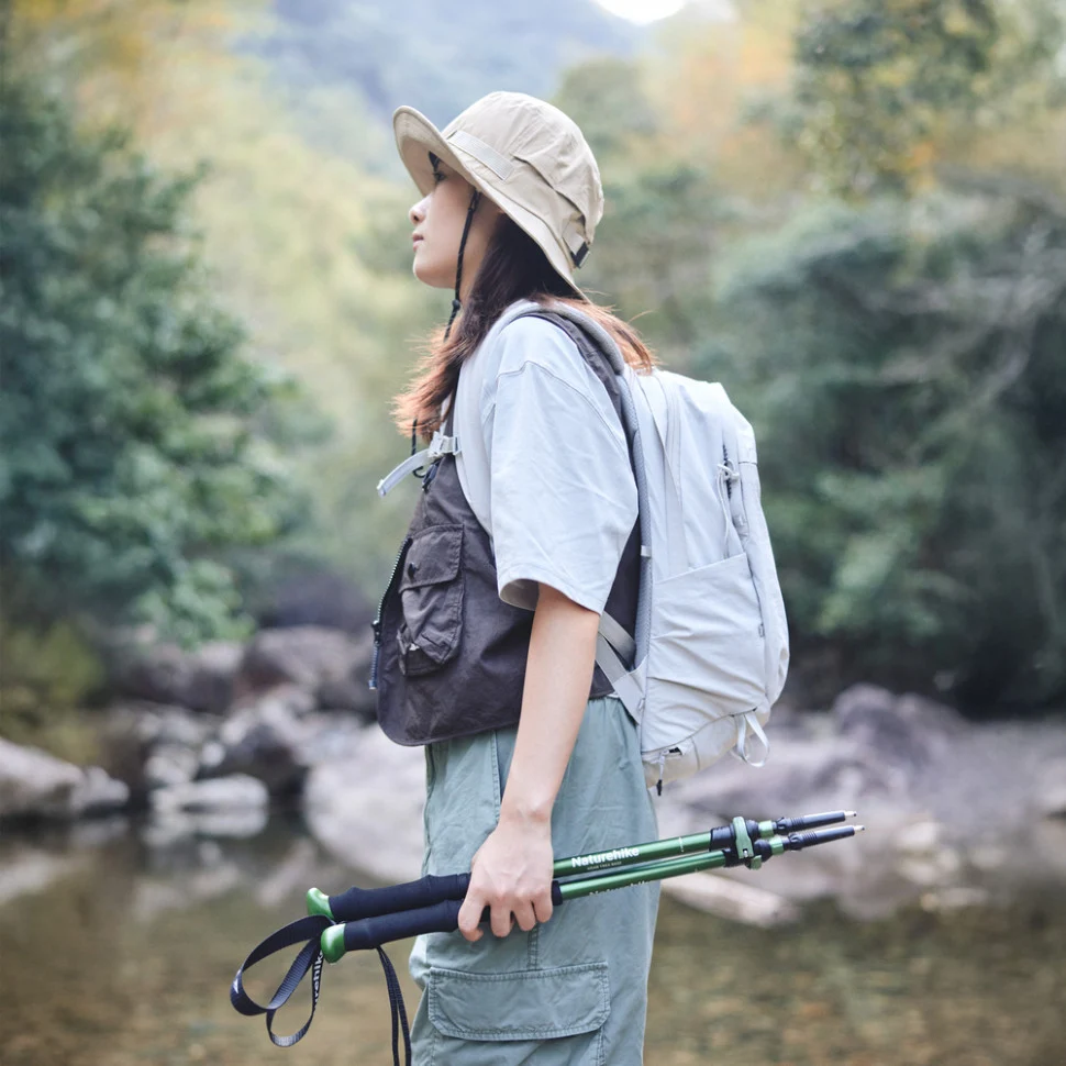 Трекінгова палиця Naturehike CNK2550DS010 60-135 см алюміній чорна