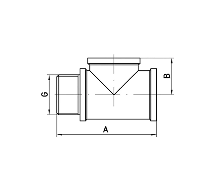 Трійник 1/2'' ВЗВ латунь Koer KF.T06FMF.WN без нікелю