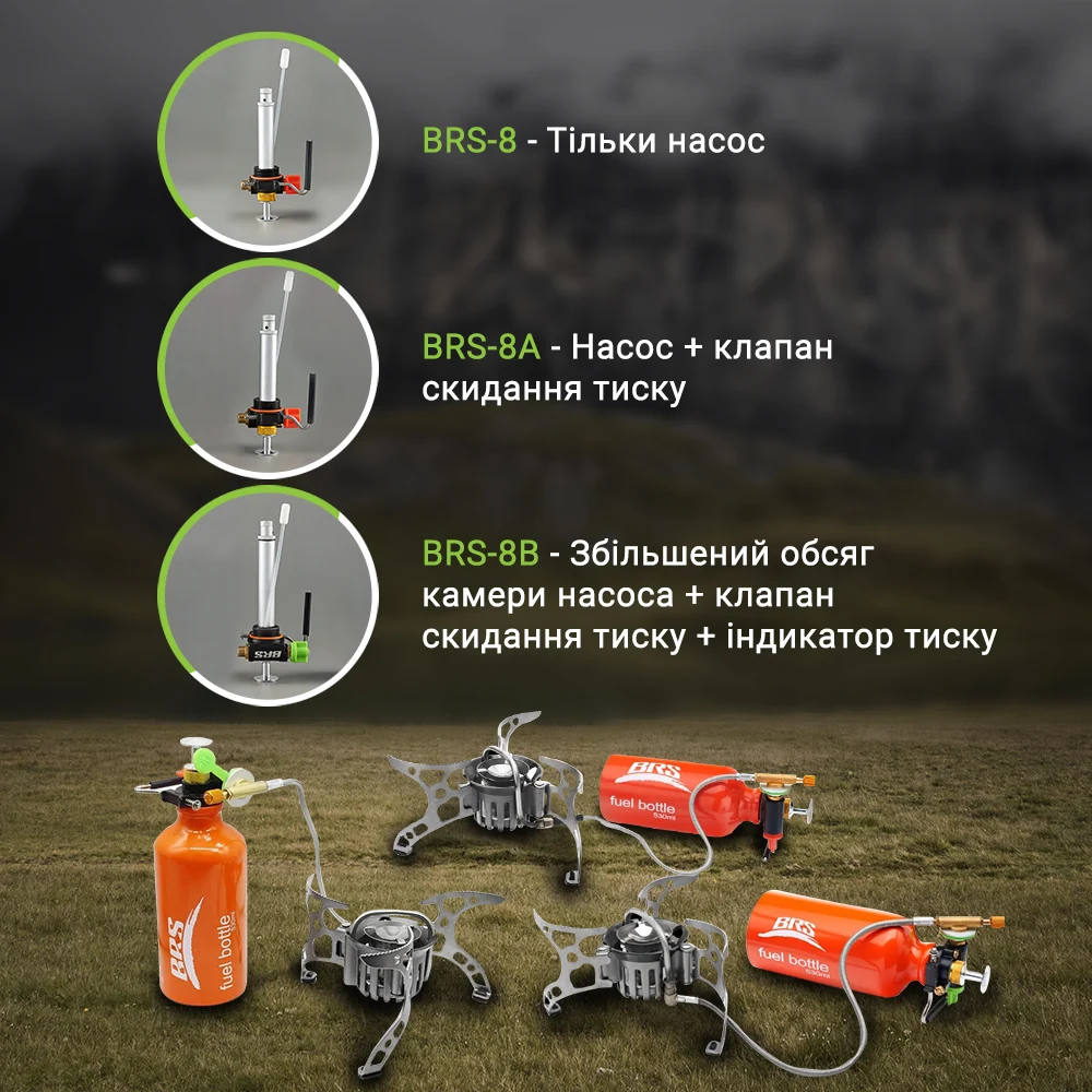 Мультипаливний пальник BRS-8A 4500 Вт нержавіюча сталь 172 мм
