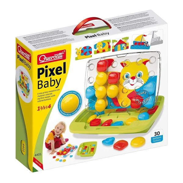 Дитяча мозаїка Quercetti Pixel Baby 30 фішок 46 мм пластикова різнобарвна