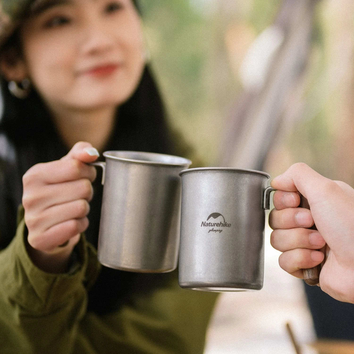 Кухоль Naturehike NH21SJ001 350 мл нержавіюча сталь натуральна горіхова деревина 7,7х9,6 см металевий
