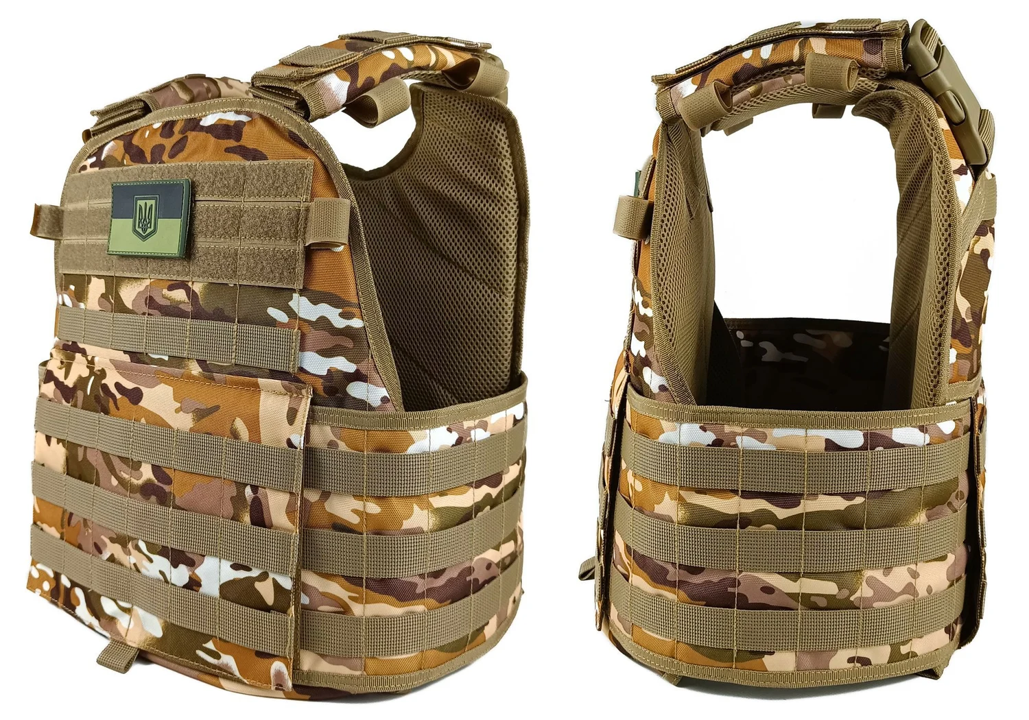 Плитоноска Pantsyr-2 тактичний жилет MOLLE 1,1 кг Cordura 1050 Multicam Arid