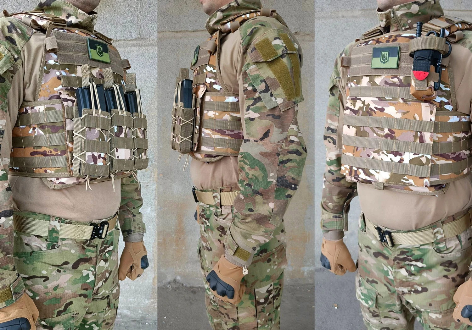 Плитоноска Pantsyr-2 тактичний жилет MOLLE 1,1 кг Cordura 1050 Multicam Arid
