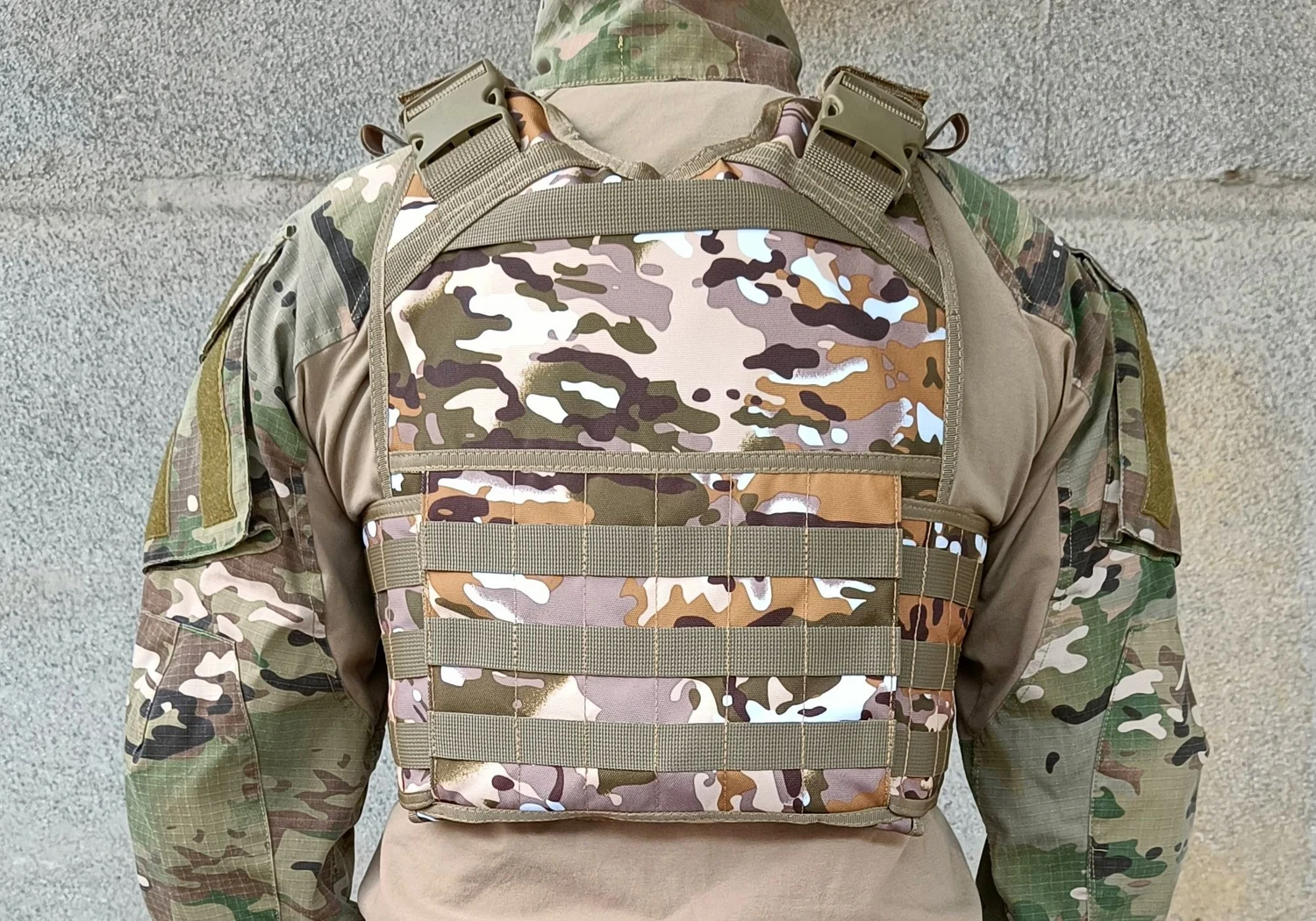 Плитоноска Pantsyr-2 тактичний жилет MOLLE 1,1 кг Cordura 1050 Multicam Arid