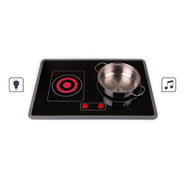 Дитяча кухня Janod J06609 натуральне дерево 80х30х90 см чорна з кольоровою мозаїкою