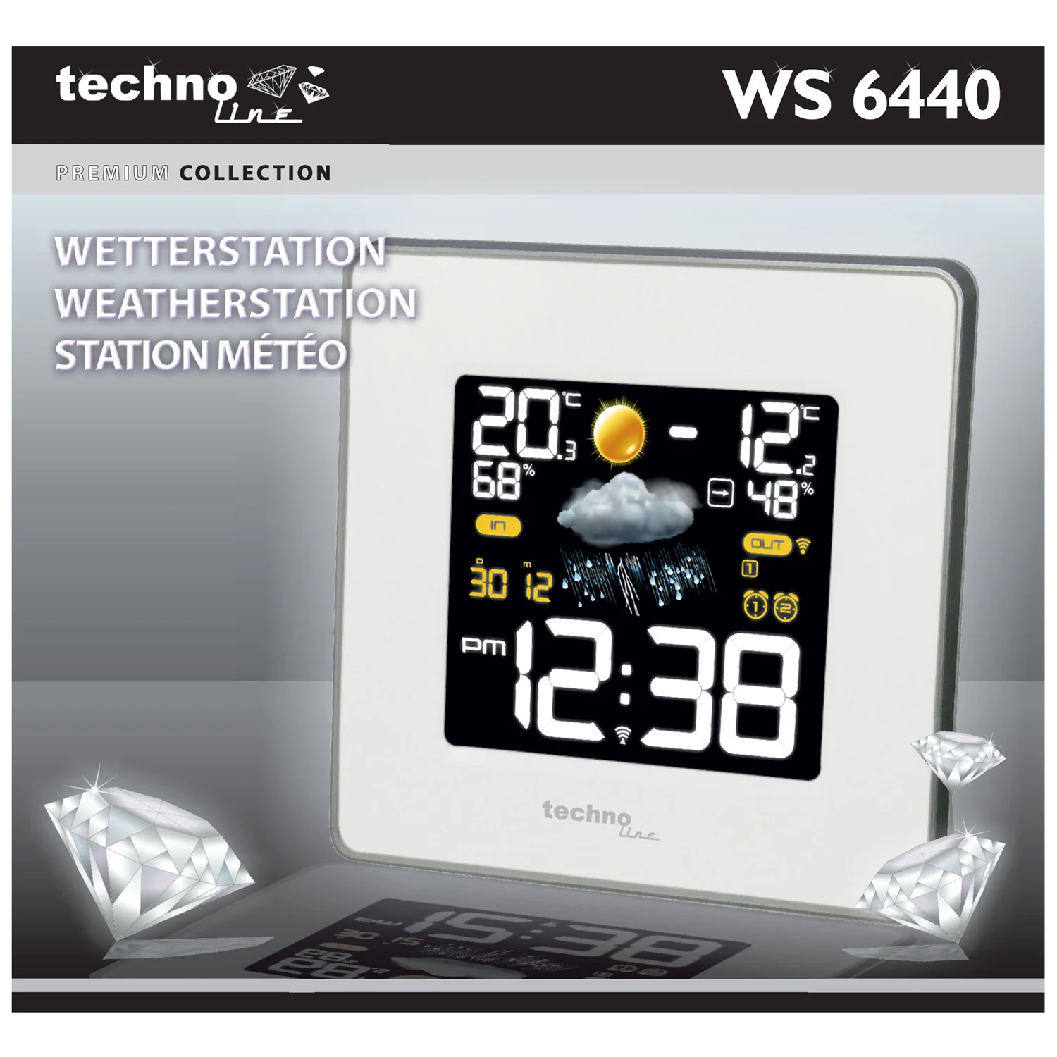 Метеостанція Technoline WS6440 бездротова вимірювання температури та вологості пластикова біла