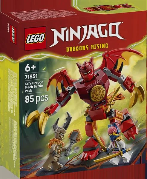 Конструктор LEGO Ninjago Бойовий набір робота Дракона Кая 85 деталей Пластик Різнобарвний