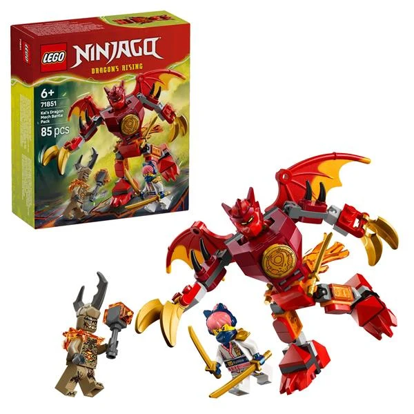 Конструктор LEGO Ninjago Бойовий набір робота Дракона Кая 85 деталей Пластик Різнобарвний