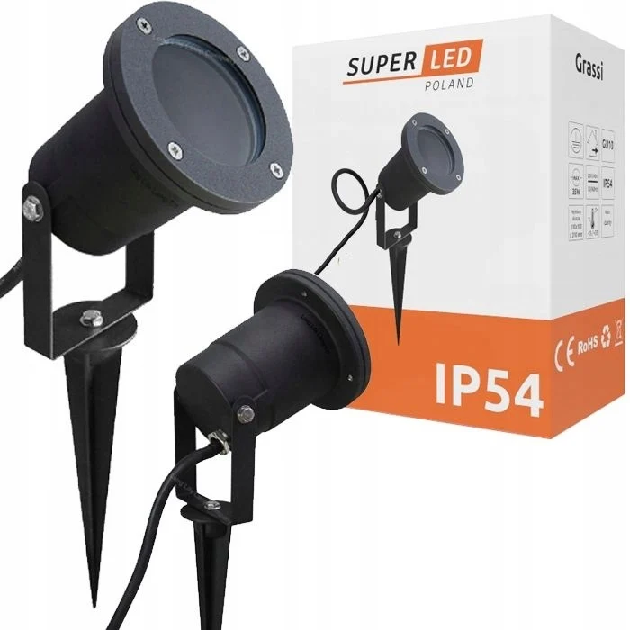 Садовий LED прожектор Grassi 20 Вт пластик чорний 30х15 см