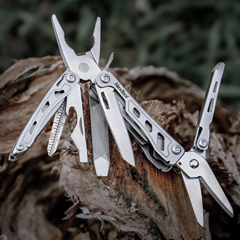 Міні-мультитул NexTool Mini Flagship F12 13 функцій сталь 8Cr14MoV 65х27х17 мм сріблястий