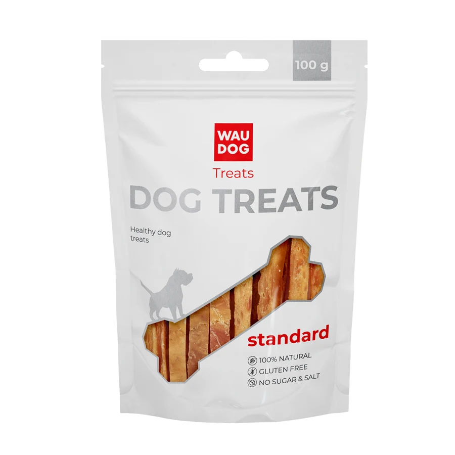 Ласощі для собак WAUDOG Treats Курячі в'ялені полоси 100 г 89% куриного м'яса