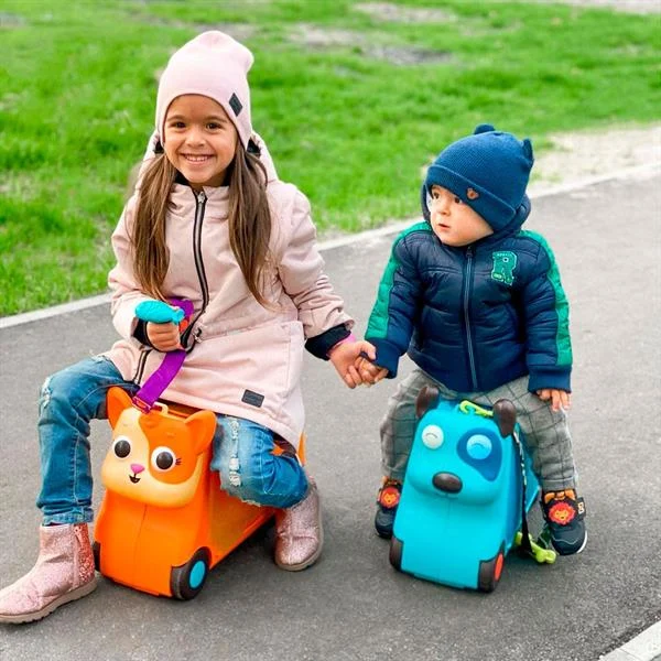 Валіза-каталка Песик-турист зі світлом і звуком 47х19,5х34,5 см для дітей від 2 до 6 років