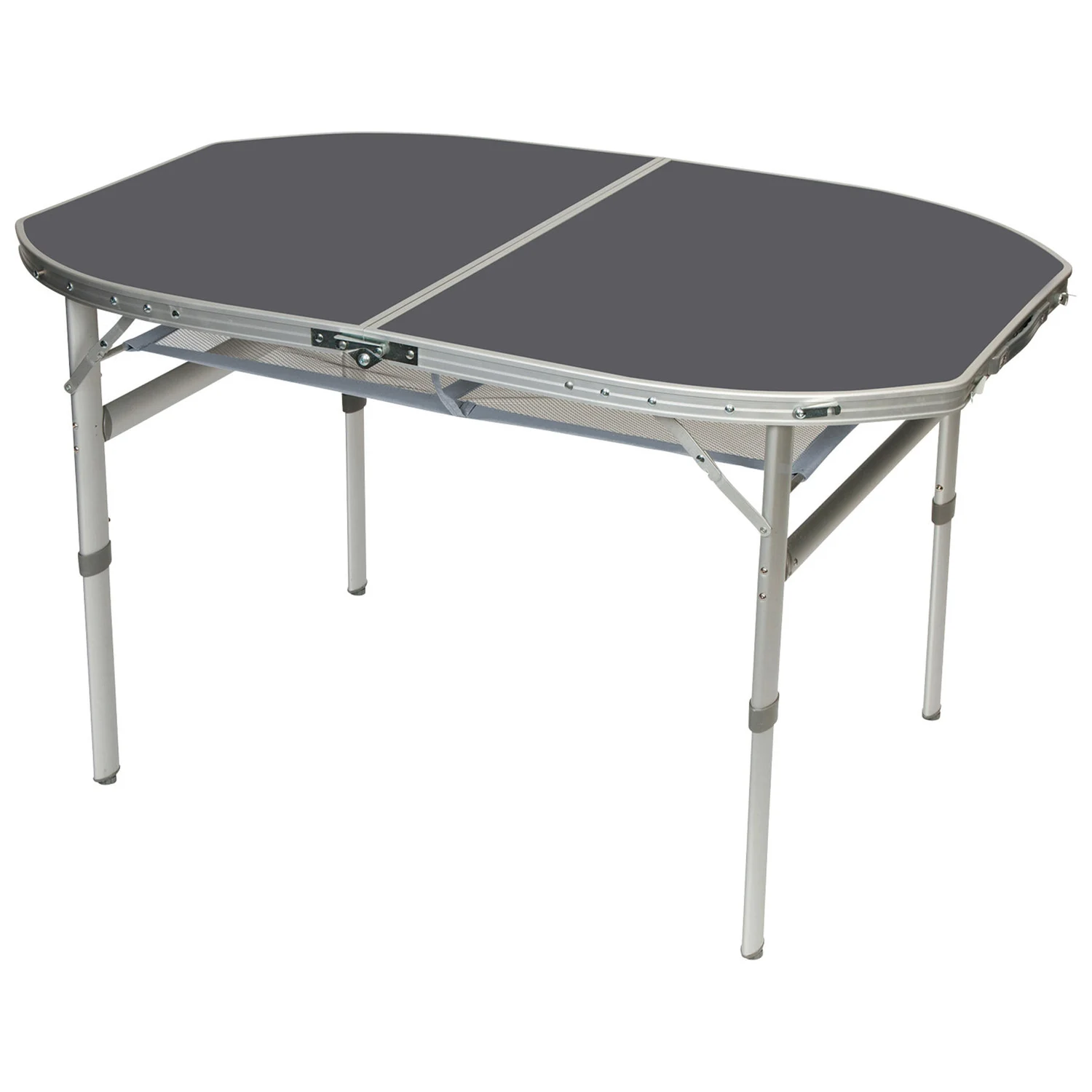 Стіл Bo-Camp Case Oval 120x80 см алюмінієвий сірий