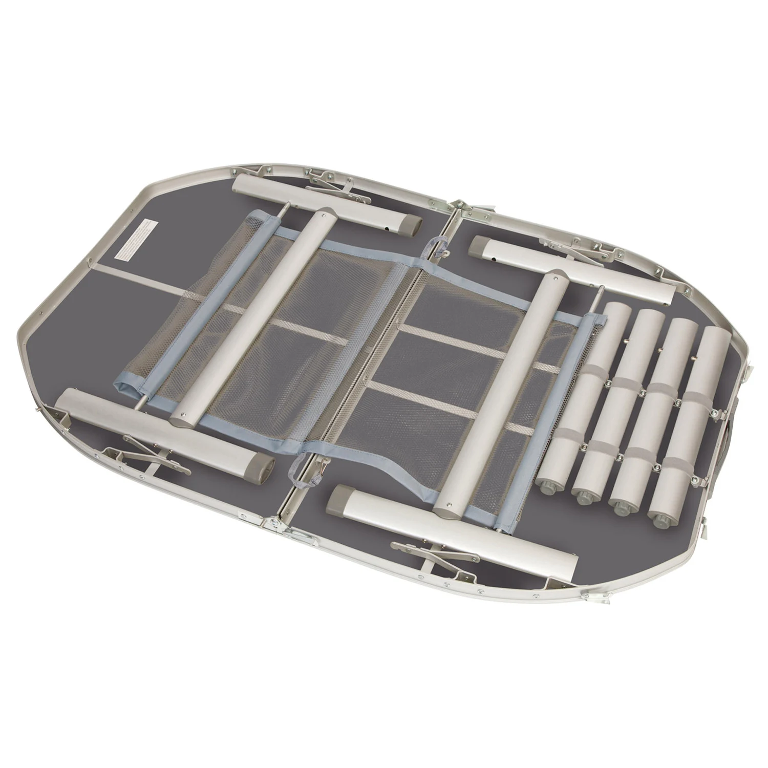 Стіл Bo-Camp Case Oval 120x80 см алюмінієвий сірий