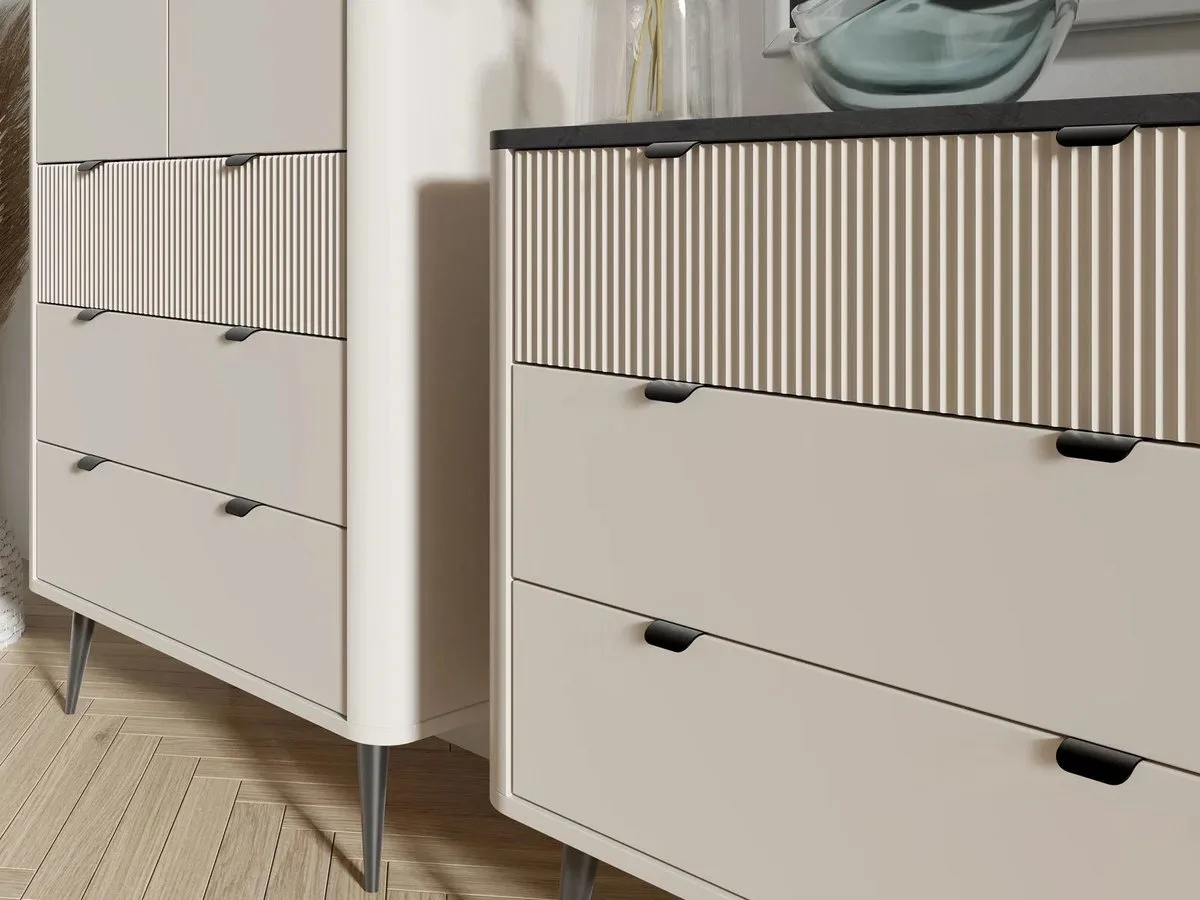 Комод MARLY REG 11 90x82x40 см ЛДСП/МДФ кашемір/сірий камінь