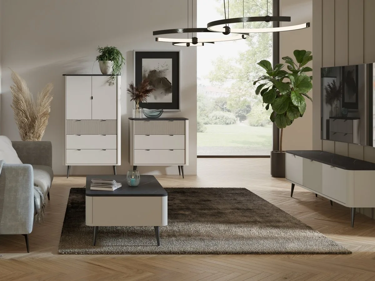 Комод MARLY REG 11 90x82x40 см ЛДСП/МДФ кашемір/сірий камінь