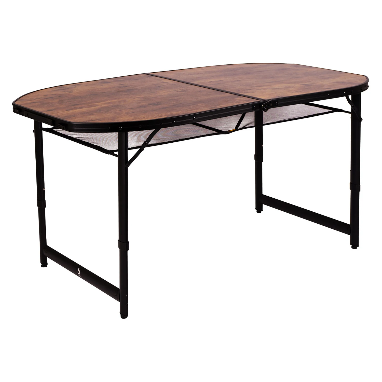 Стіл Bo-Camp Woodbine Oval 150x80 см алюмінієвий Black/Wood look