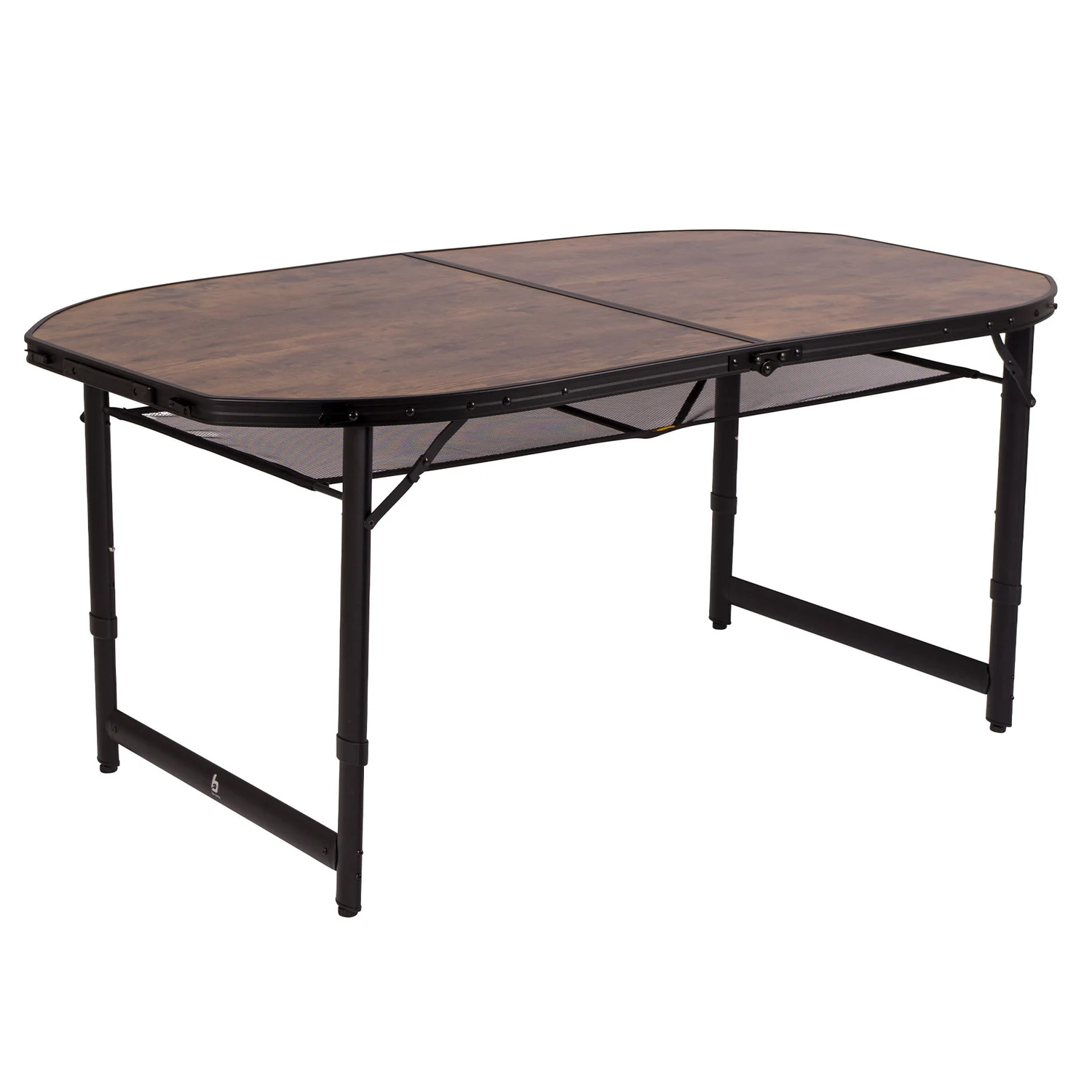 Стіл Bo-Camp Woodbine Oval 150x80 см алюмінієвий Black/Wood look