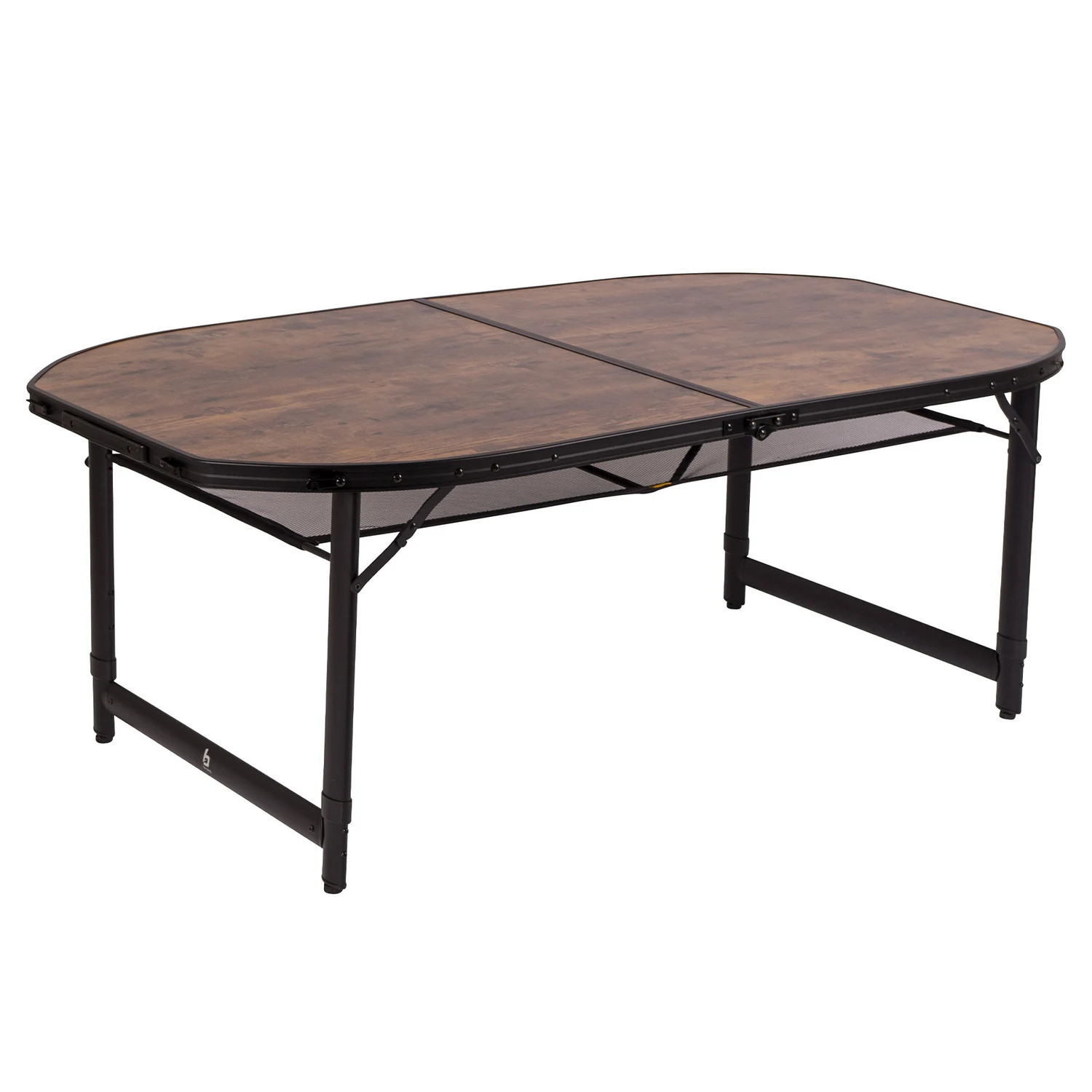 Стіл Bo-Camp Woodbine Oval 150x80 см алюмінієвий Black/Wood look