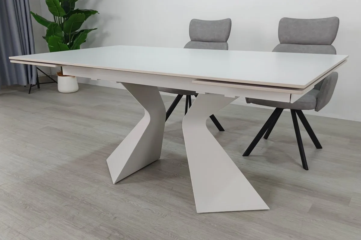 Стіл розкладний LAURA CERAMIC 160(240)x90 см кераміка білий матовий