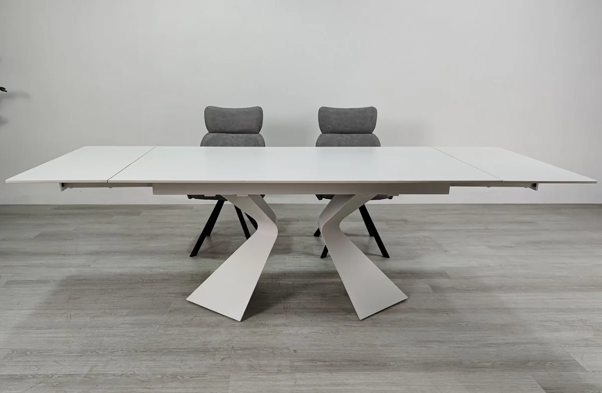 Стіл розкладний LAURA CERAMIC 160(240)x90 см кераміка білий матовий