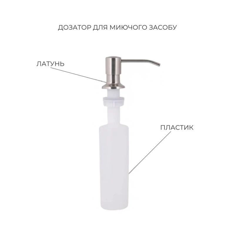Мийка H4545 Decor 2,5/0,5 мм з змішувачем Aria гнучкий вилив нержавіюча сталь 45х45 см сірий