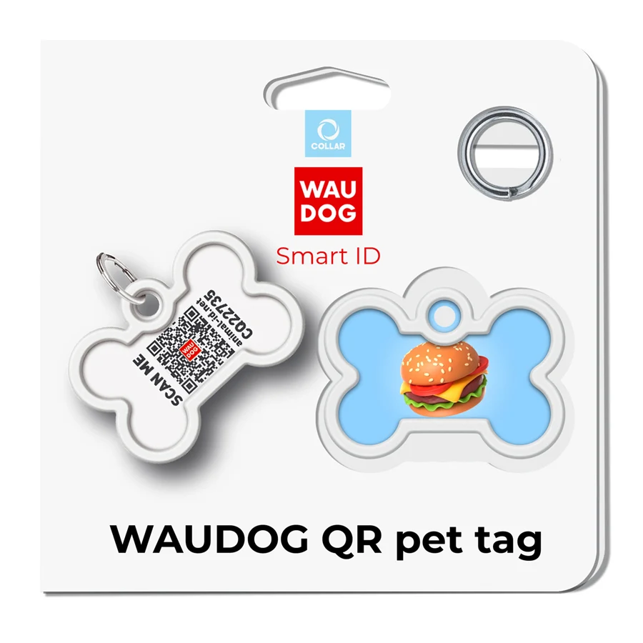 Адресник для собак і котів WAUDOG Smart ID з QR паспортом стальний 40x28 мм металевий