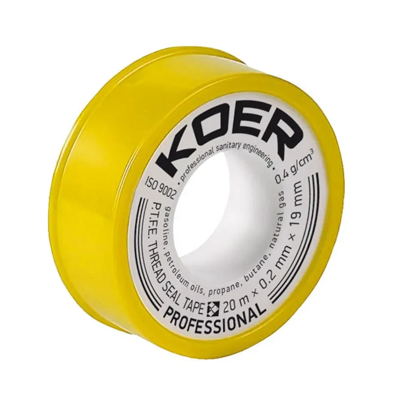Фум-стрічка Koer STP-02 PRO 20м x 19мм x 0,2мм для газопроводу