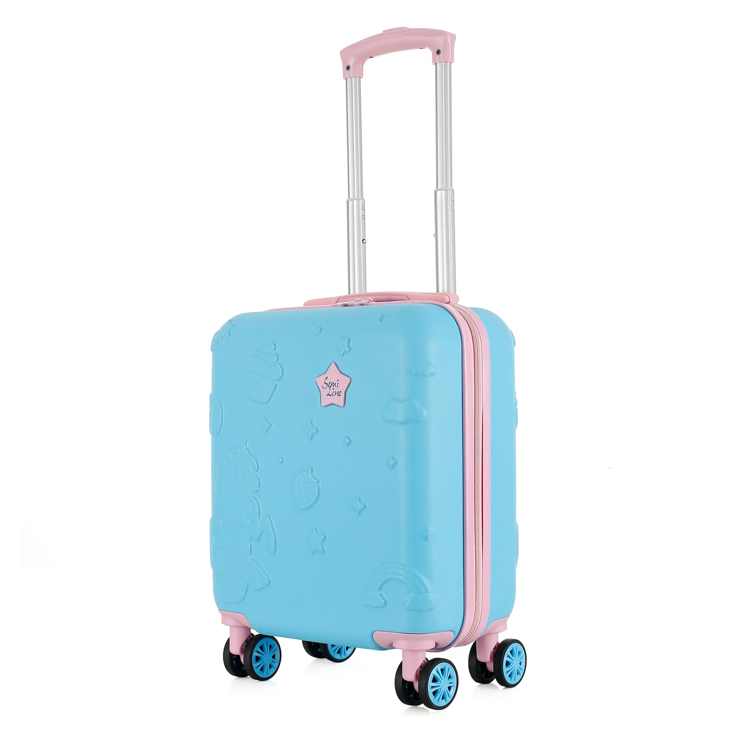 Дорожня сумка дитяча Semi Line T5883 19 л ABS-пластик синя/рожева 16"